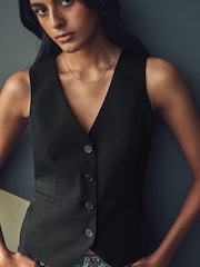 Black Tailored Stretch Waistcoat - Image 5 of 8