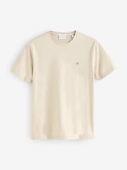 GANT Beige Regular-Fit Shield 100% Cotton T-Shirt - Image 2 of 2