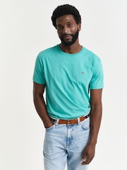 GANT Blue Regular Fit Short Sleeve Sheild 100% Cotton T-Shirt - Image 1 of 2