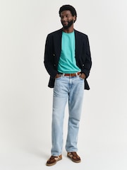 GANT Blue Regular Fit Short Sleeve Sheild 100% Cotton T-Shirt - Image 3 of 5