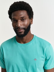 GANT Blue Regular Fit Short Sleeve Sheild 100% Cotton T-Shirt - Image 4 of 5
