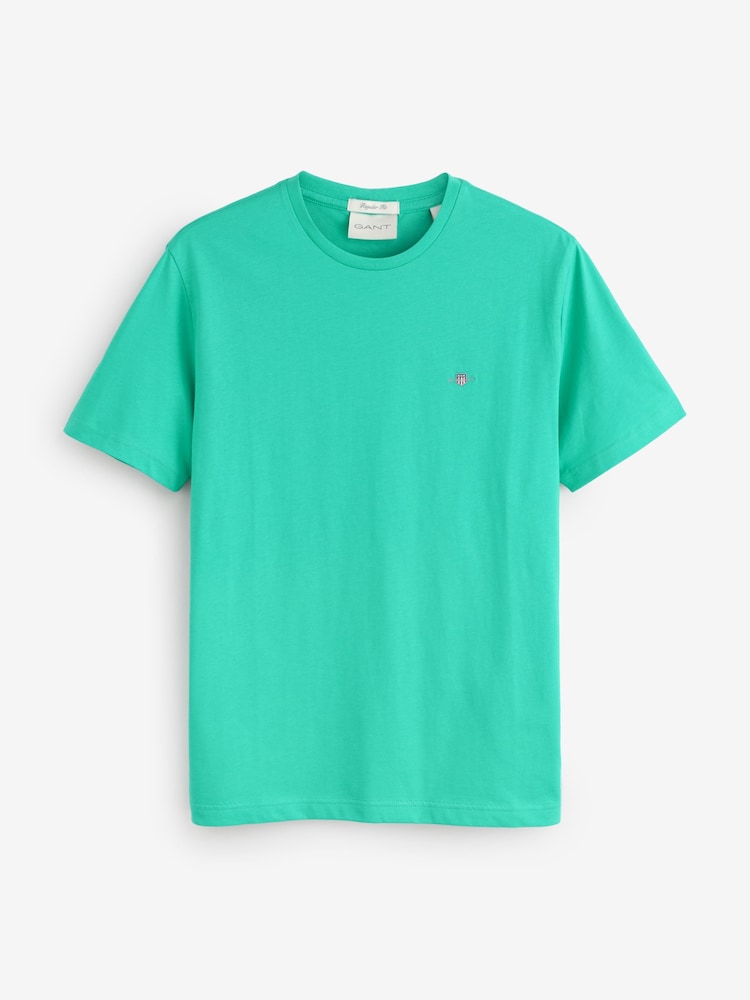 GANT Blue Regular Fit Short Sleeve Sheild 100% Cotton T-Shirt - Image 5 of 5