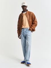 GANT Pale Orange 100% Cotton Shield Logo T-Shirt - Image 3 of 5