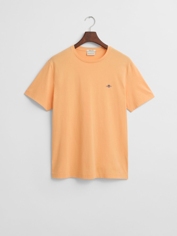 GANT Pale Orange 100% Cotton Shield Logo T-Shirt - Image 5 of 5