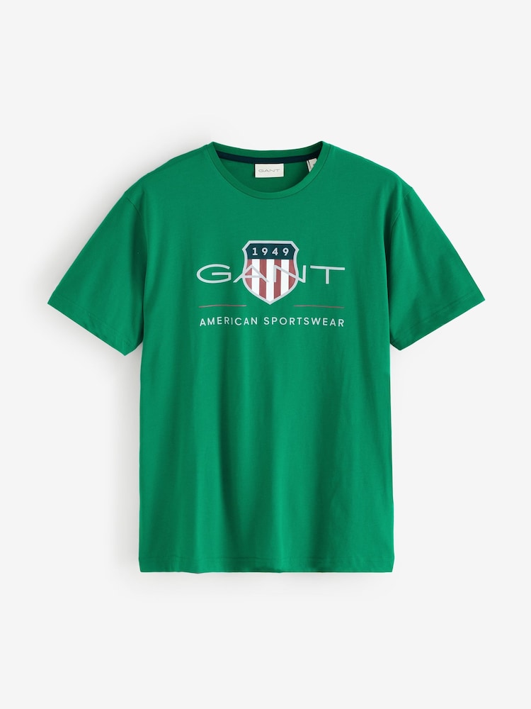 GANT Green Shield Graphic Logo T-Shirt - Image 4 of 4