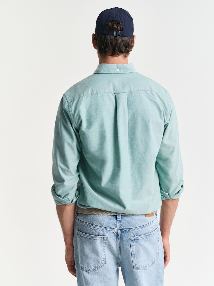 GANT Green Regular Fit Classic Oxford 100% Cotton Shirt - Image 2 of 5