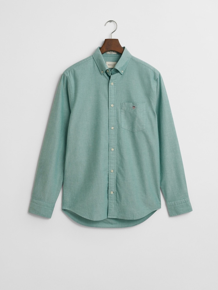 GANT Green Regular Fit Classic Oxford 100% Cotton Shirt - Image 5 of 5 GANT Green Regular Fit Classic Oxford 100% Cotton Shirt - Image 5 of 5