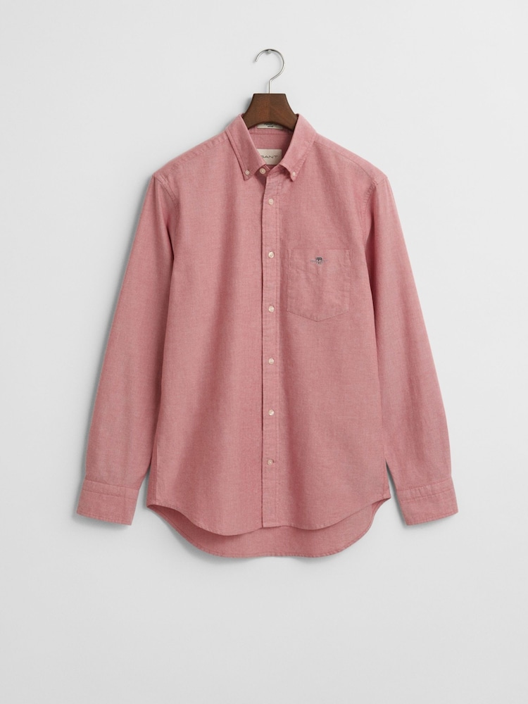 GANT Pink Regular Fit Classic Oxford 100% Cotton Shirt - Image 5 of 5