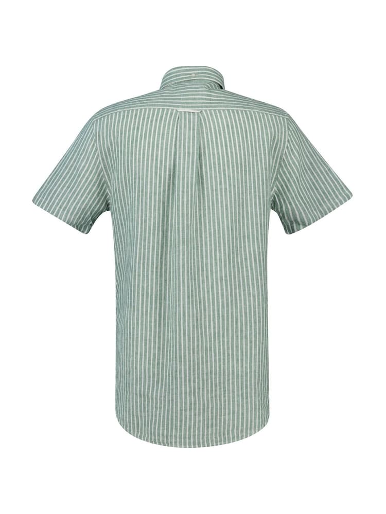 GANT Green Linen Blend Short Sleeve Shirt - Image 7 of 7
