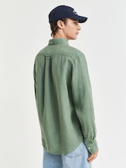GANT Green Regular Fit Garment Dyed 100% Cotton Shirt - Image 2 of 6
