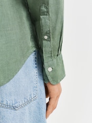 GANT Green Regular Fit Garment Dyed 100% Cotton Shirt - Image 5 of 6