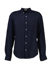 GANT Navy Regular Fit Garment Dyed 100% Cotton Shirt - Image 4 of 5