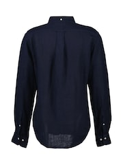 GANT Navy Regular Fit Garment Dyed 100% Cotton Shirt - Image 5 of 5
