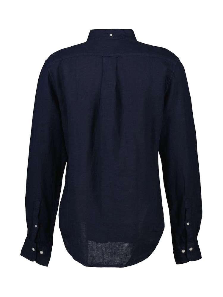 GANT Navy Regular Fit Garment Dyed 100% Cotton Shirt - Image 5 of 5