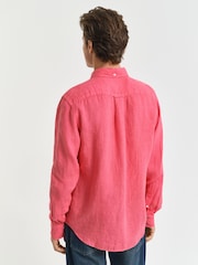 GANT Pink Regular Fit Garment Dyed 100% Cotton Shirt - Image 3 of 6