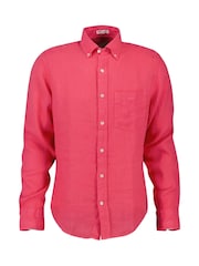 GANT Pink Regular Fit Garment Dyed 100% Cotton Shirt - Image 5 of 6