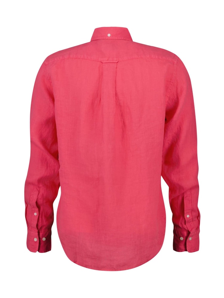 GANT Pink Regular Fit Garment Dyed 100% Cotton Shirt - Image 6 of 6