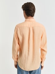 GANT Orange Regular Fit Garment Dyed 100% Cotton Shirt - Image 4 of 7