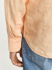 GANT Orange Regular Fit Garment Dyed 100% Cotton Shirt - Image 6 of 7
