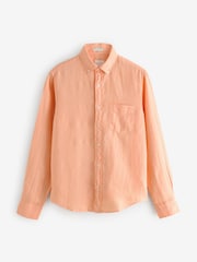 GANT Orange Regular Fit Garment Dyed 100% Cotton Shirt - Image 7 of 7