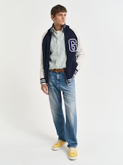 GANT Green Regular Fit Linen Stripe Shirt - Image 4 of 7