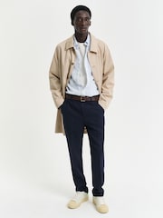 GANT Blue Regular Fit Linen Stripe Shirt - Image 4 of 7