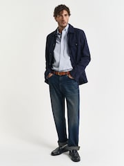 GANT Light Blue Micro Print Cotton Shirt - Image 4 of 7