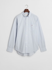 GANT Light Blue Micro Print Cotton Shirt - Image 7 of 7