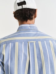 GANT Blue 100% Cotton Regular Fit Oxford Archived Striped Shirt - Image 3 of 5