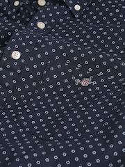 GANT Navy Micro Print Cotton Shirt - Image 5 of 6