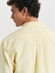GANT Yellow Relaxed Heritage Oxford 100% Cotton Stripped Shirt - Image 5 of 7