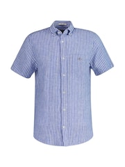 GANT Blue Linen Blend Short Sleeve Shirt - Image 5 of 6