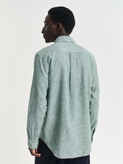 GANT Green Regular Fit 100% Cotton Linen Shirt - Image 2 of 8