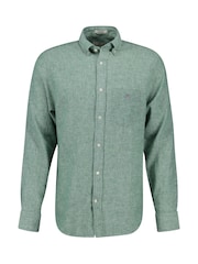 GANT Green Regular Fit 100% Cotton Linen Shirt - Image 7 of 8