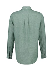 GANT Green Regular Fit 100% Cotton Linen Shirt - Image 8 of 8