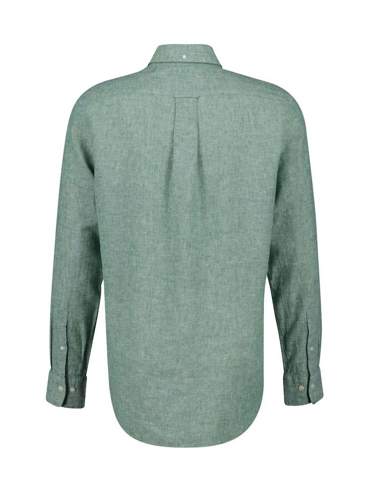 GANT Green Regular Fit 100% Cotton Linen Shirt - Image 8 of 8 GANT Green Regular Fit 100% Cotton Linen Shirt - Image 8 of 8