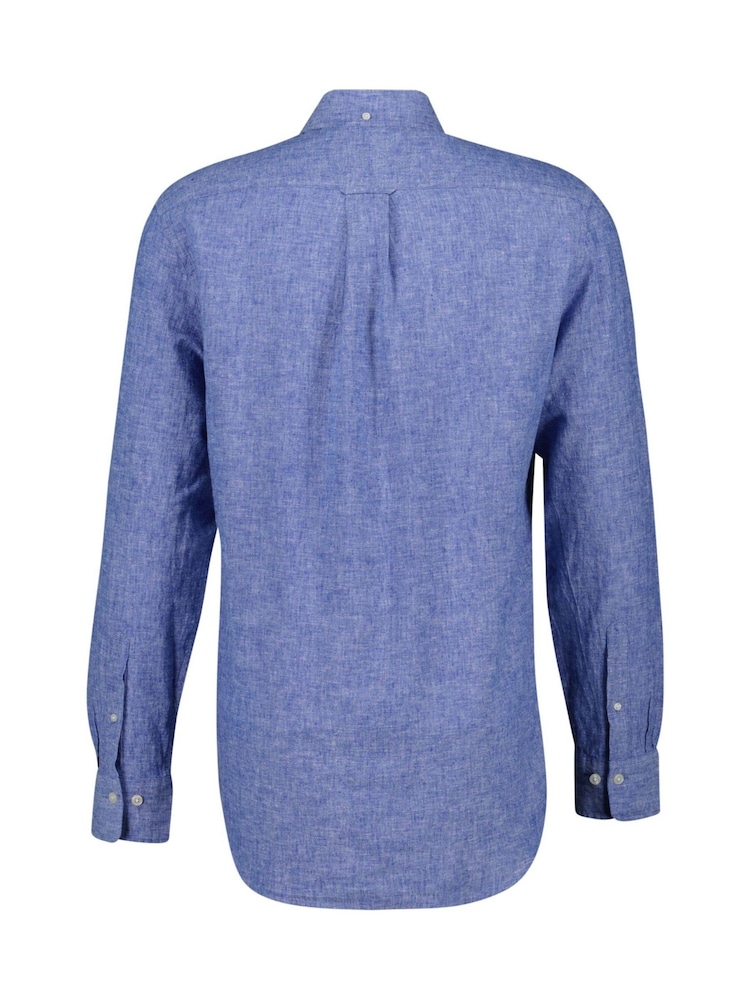 GANT Blue Regular Fit 100% Cotton Linen Shirt - Image 8 of 8 GANT Blue Regular Fit 100% Cotton Linen Shirt - Image 8 of 8