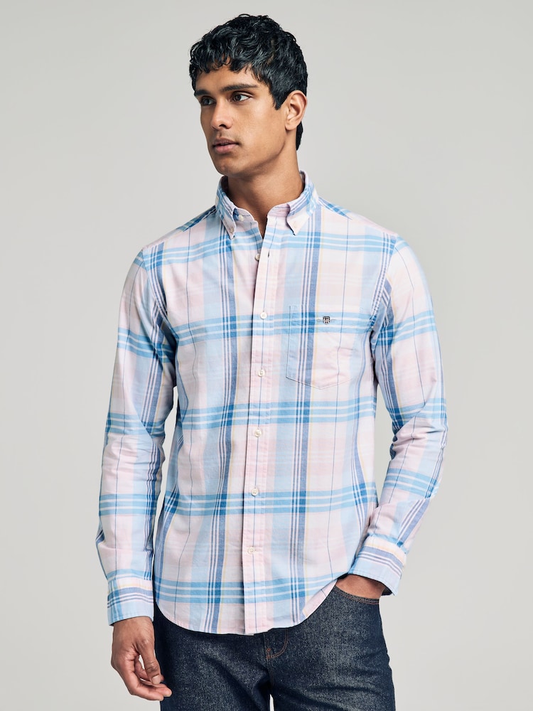 GANT Pink Check Oxford Shirt - Image 1 of 4 GANT Pink Check Oxford Shirt - Image 1 of 4