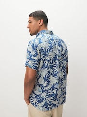 GANT Blue Tropical Print Linen Shirt - Image 2 of 5