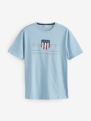 Hellblau - GANT T-Shirt mit Grafik-Wappen-Logo - Bild 4 von 4