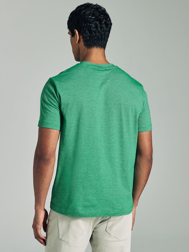 GANT Green Yarn Dyed Stripe Cotton T-Shirt - Image 2 of 4