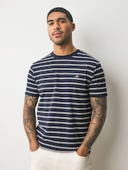 GANT Navy Short Sleeve Striped T-Shirt - Image 1 of 8