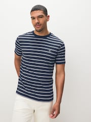 GANT Navy Short Sleeve Striped T-Shirt - Image 2 of 8