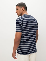 GANT Navy Short Sleeve Striped T-Shirt - Image 4 of 8