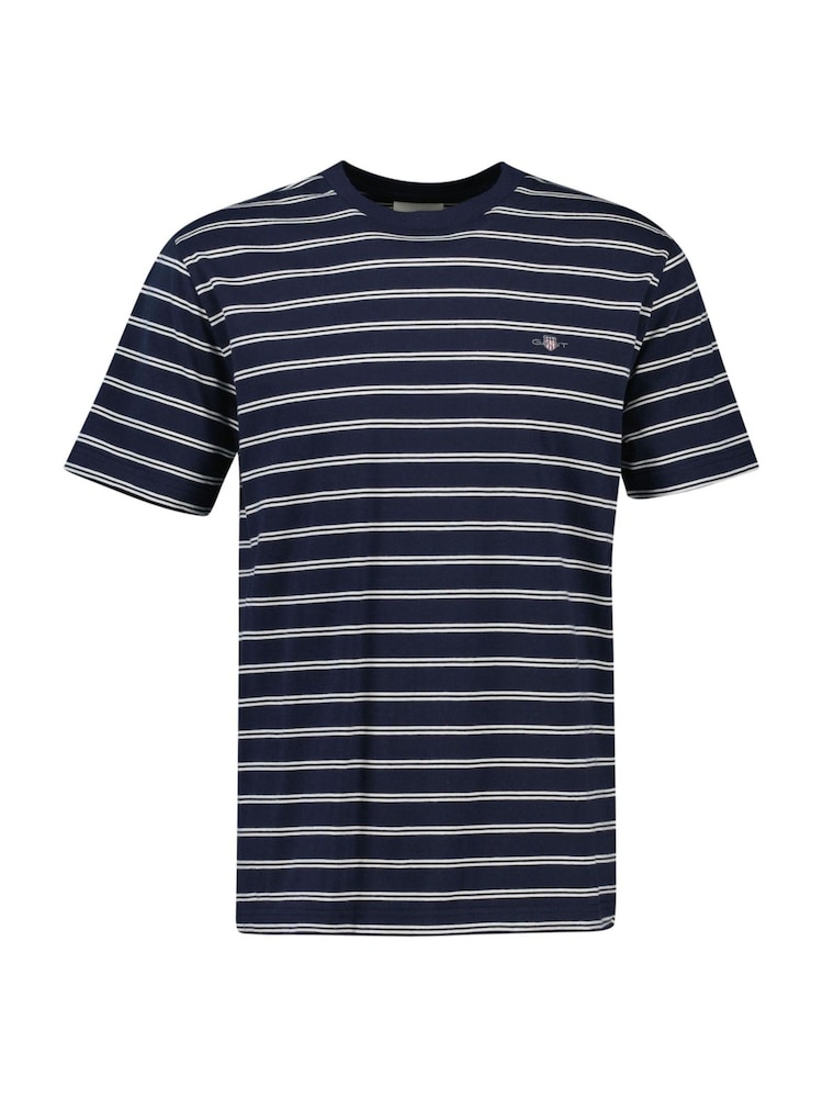 GANT Navy Short Sleeve Striped T-Shirt - Image 7 of 8