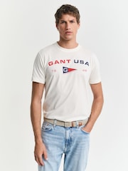 Camiseta deportiva con logo de bandera de GANT - Imagen 1 de 5