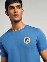 GANT Blue Short Sleeve 100% Cotton Graphic T-Shirt - Image 3 of 5