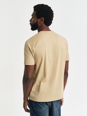 GANT Beige Short Sleeve Printed 100% Cotton Grpahic T-Shirt - Image 2 of 5