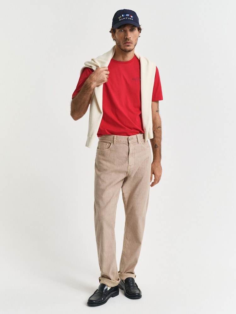 GANT Red Short Sleeve Printed 100% Cotton Grpahic T-Shirt - Image 3 of 5