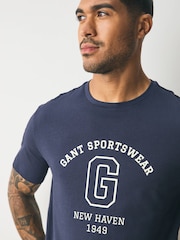 GANT Navy Sports New Haven Logo T-Shirt - Image 3 of 5